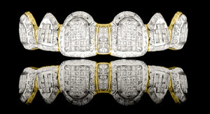 Gold and diamond grillz